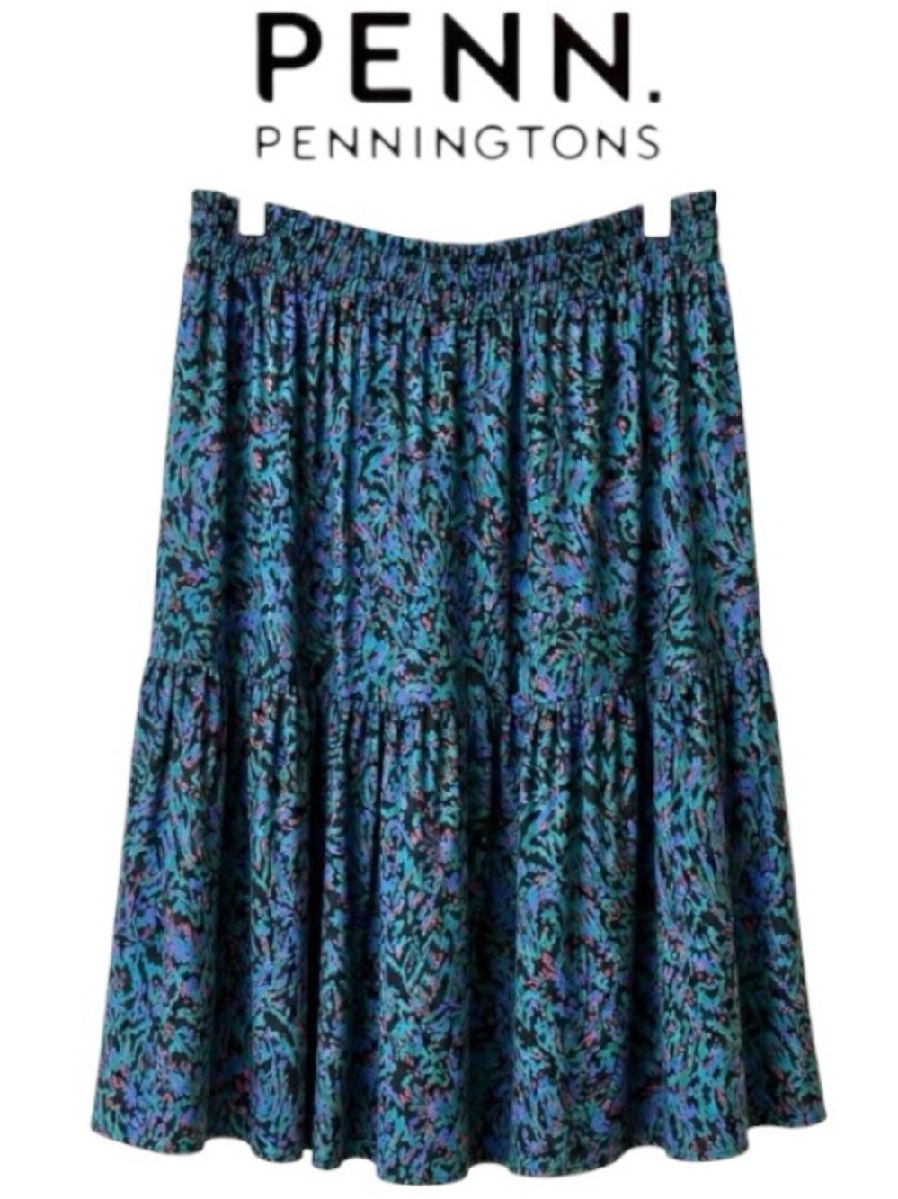 2X Penningtons Pull On Peasant Skirt in Vintage Inspired Print, New With Tags
